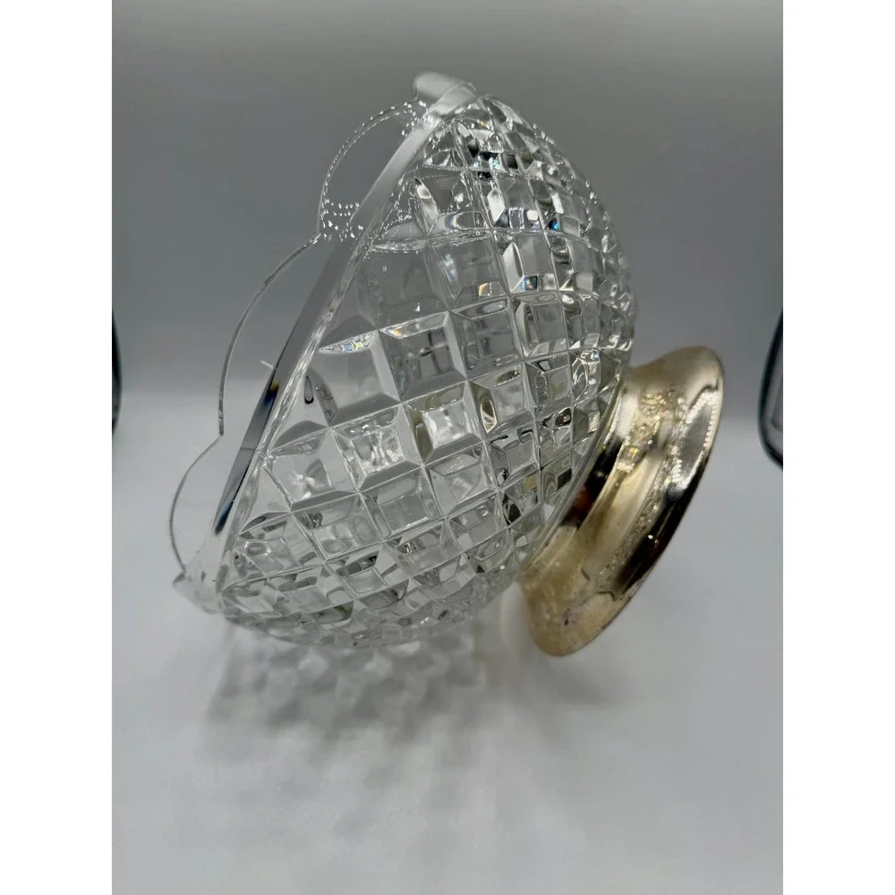 vintage lead crystal decorative bowl with Base 9 Inch